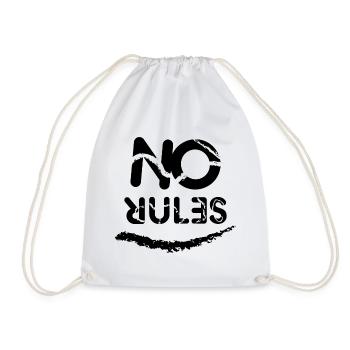 No Rules sign - Drawstring Bag - white - Front