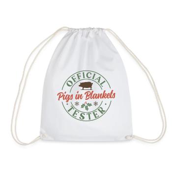 Official Pigs in Blankets tester - Drawstring Bag - white - Front