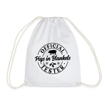 Official Pigs in Blankets tester - Drawstring Bag - white - Front