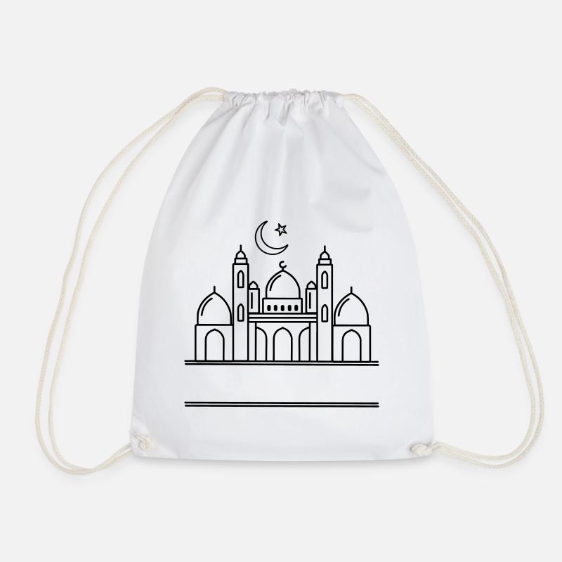 Moschee mit transparenter Textleiste - Turnbeutel - Weiß