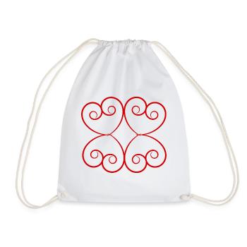 HEART. HEARTS. SAINT VALENTINE. LOVE. LOVE. HEART - Drawstring Bag - white - Front