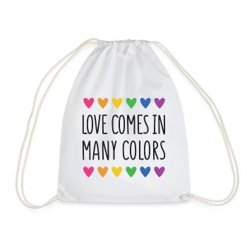 Pride Month LGBTQ - Love Comes in Many Colors - Drawstring Bag - white - Front