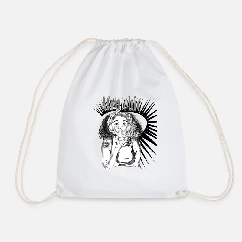 Afro-Chic-Vecter-Kunst - Turnbeutel - Weiß
