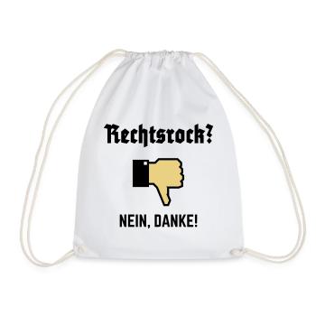 Rechtsrock? Nein, Danke! (Gegen Rechts / P / 3C) - Turnbeutel - Weiß - Vorne