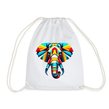 Éléphant Pop Art - Sac de sport léger - blanc - Devant
