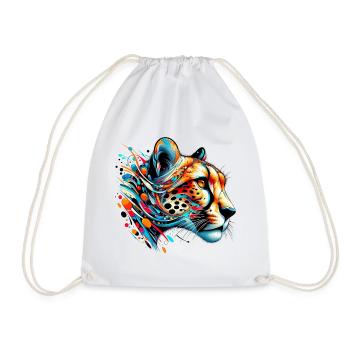 Cheetah - Drawstring Bag - white - Front