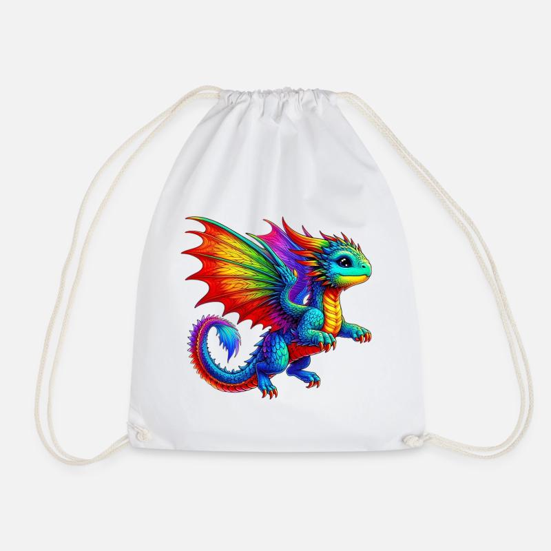 Drache - Turnbeutel - Weiß