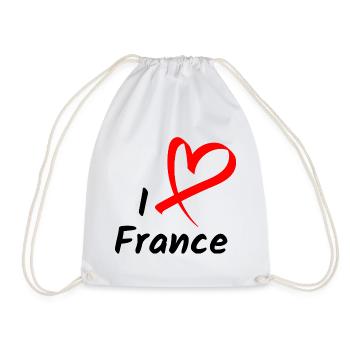 J’aime la France J’aime la France Cadeau de cœur - Sac de sport léger - blanc - Devant