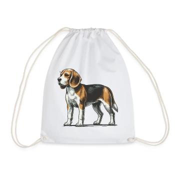 Beagle - Turnbeutel - Weiß - Vorne