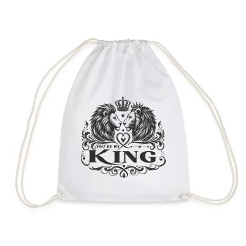 You're My King - Royal Lion Love - Drawstring Bag - white - Front