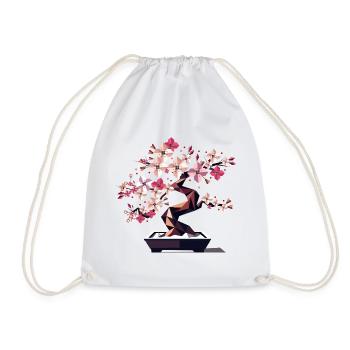 Bonsaï en fleurs de cerisier - Combinaison d’art et de nature - Sac de sport léger - blanc - Devant