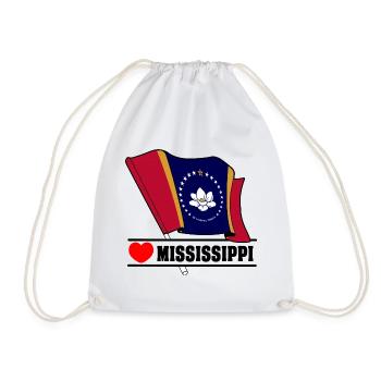 Flag Mississippi heart MISSISSIPPI - Drawstring Bag - white - Front