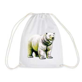 White polar bear - Drawstring Bag - white - Front