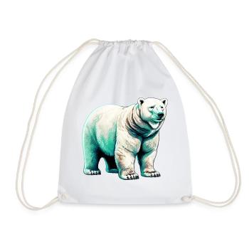 White polar bear - Drawstring Bag - white - Front
