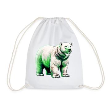 White polar bear - Drawstring Bag - white - Front