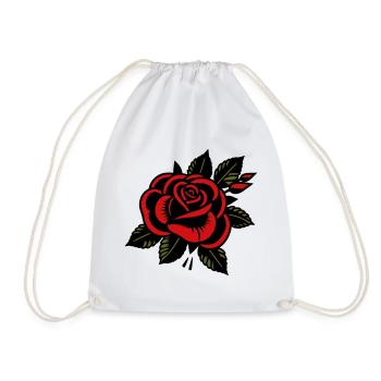 Rose - Turnbeutel - Weiß - Vorne