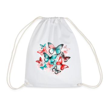 Butterfly Colorful Colorful Beautiful Art Nature - Drawstring Bag - white - Front