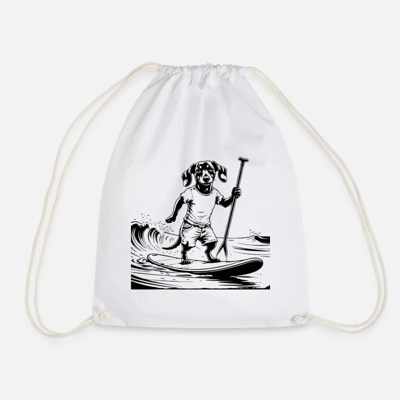 SUP SURFING - Drawstring Bag - white