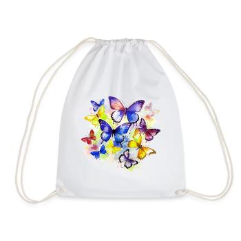 Butterfly Colorful Colorful Beautiful Art Nature - Drawstring Bag - white - Front