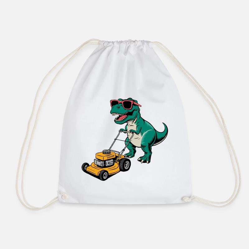Dinosaurier mit Sonnenbrille Mähen Rasen - Turnbeutel - Weiß