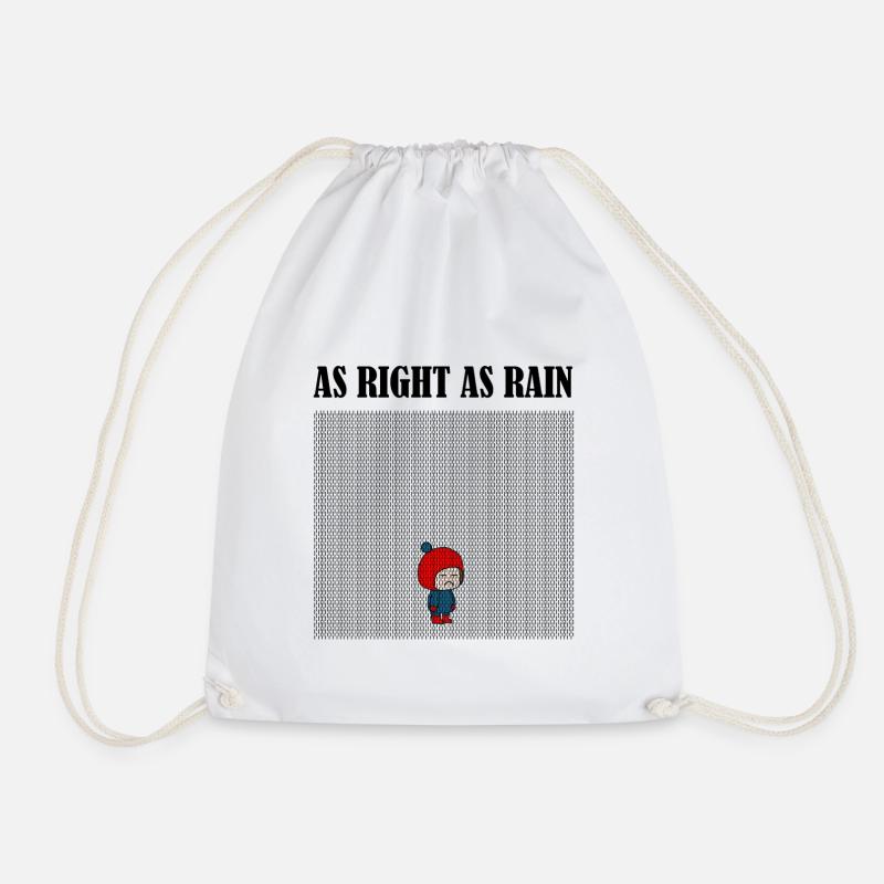 As_right_as_rain_black - Turnbeutel - Weiß