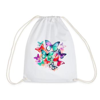Butterfly Colorful Colorful Beautiful Art Nature - Drawstring Bag - white - Front