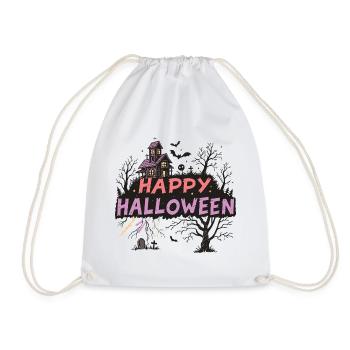 Happy Halloween Maison Hantée Pastel - Sac de sport léger - blanc - Devant