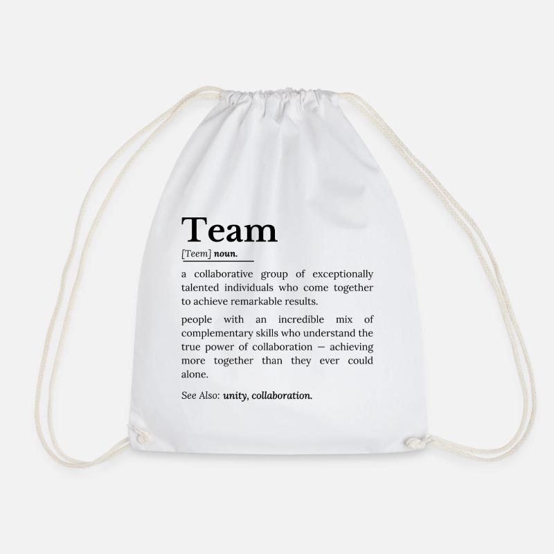 Team Definition - Drawstring Bag - white