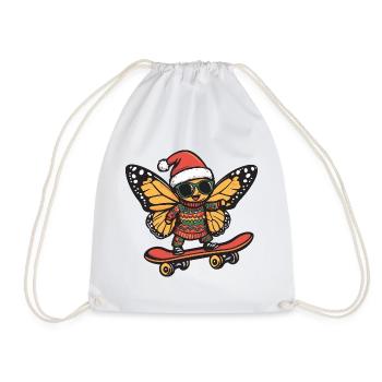 Schmetterling Weihnachten Lustig - Turnbeutel - Weiß - Vorne