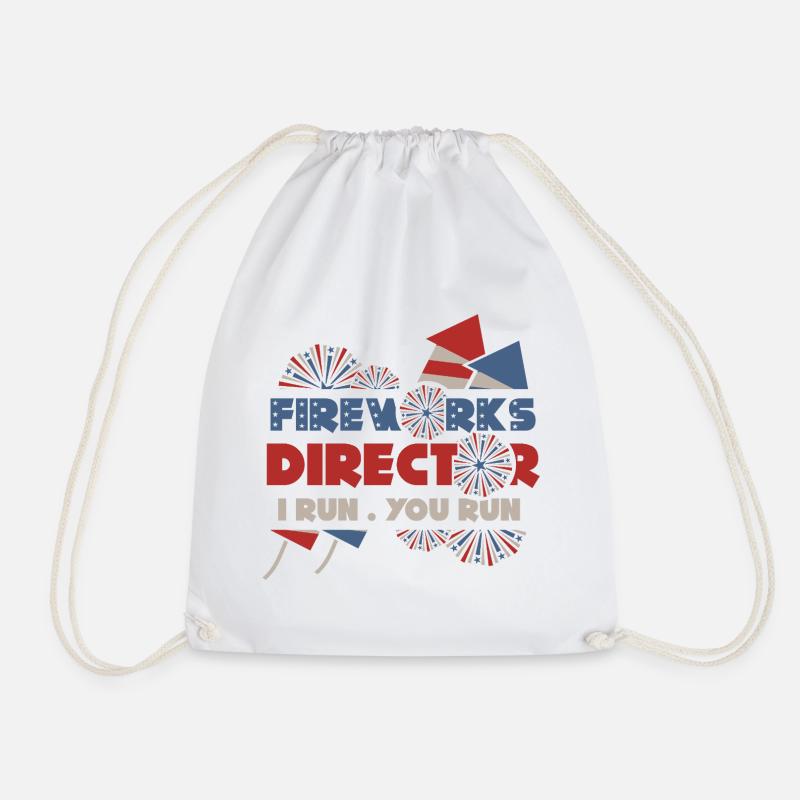Firework Director – I Run, You Run - Drawstring Bag - white