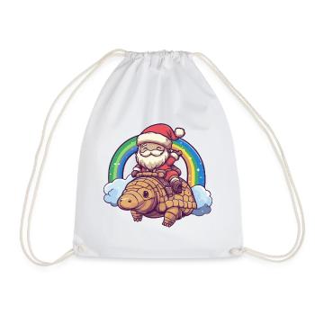 Gürteltier Weihnachtsmann Weihnachten - Turnbeutel - Weiß - Vorne