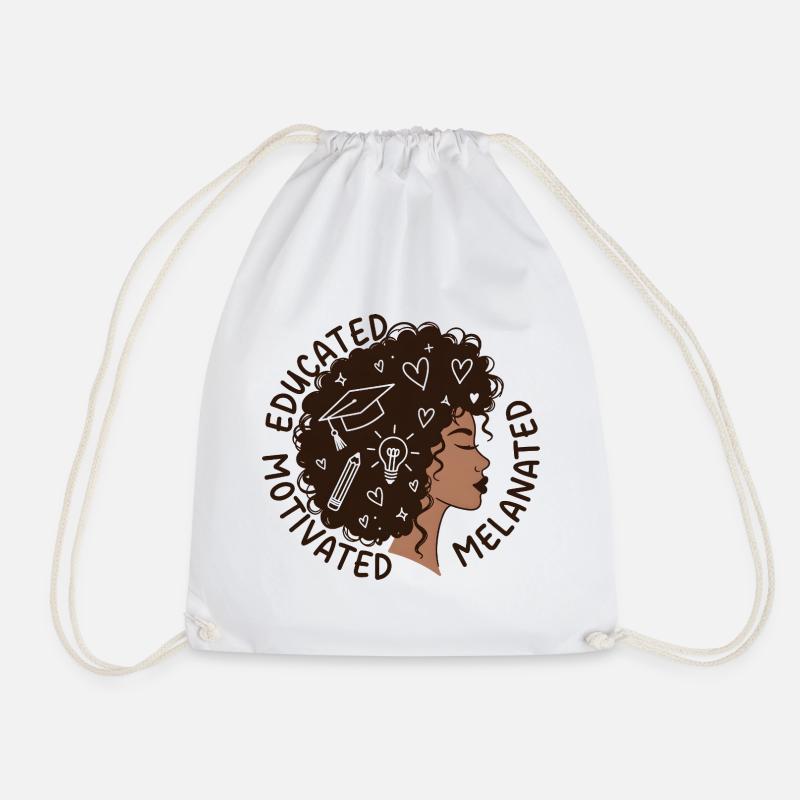 Femme éduquée, motivée et mélanée - Sac de sport léger - blanc