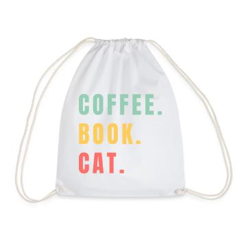 CHAT DU LIVRE CAFÉ - Sac de sport léger - blanc - Devant