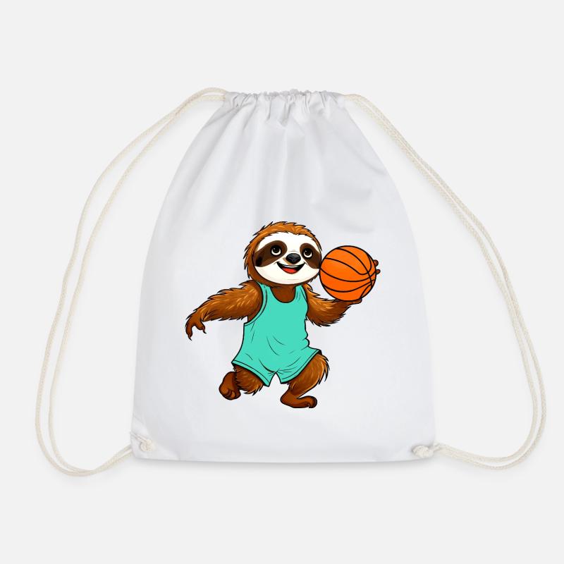 Sloths Basketball - Drawstring Bag - white