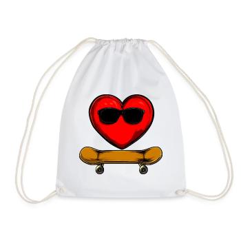 Coeur de skateur - Sac de sport léger - blanc - Devant