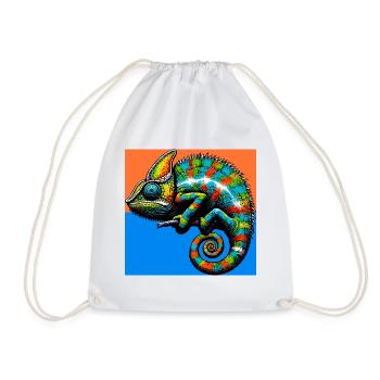 chameleon - Drawstring Bag - white - Front