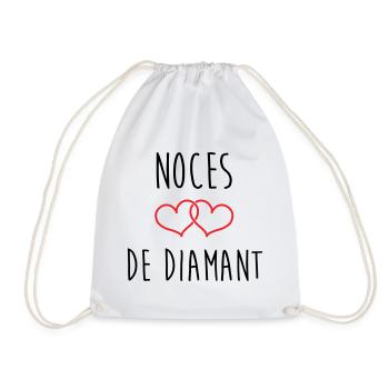 Wedding Anniversary - Diamond Wedding (60 years) - Drawstring Bag - white - Front