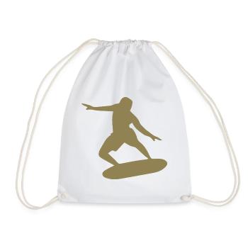 Silhouette de surfeur Surf Minimaliste - Sac de sport léger - blanc - Devant