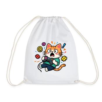 Gamer Cat Unleashed - Turnbeutel - Weiß - Vorne