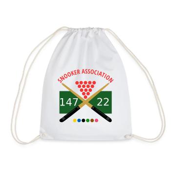 Snooker Logo Crossing Cues 147 22 - Drawstring Bag - white - Front