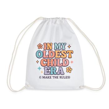 Daughter Family Humor In My Oldest Child Era - Drawstring Bag - white - Front