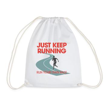 Jogging Endurance Runner Fitness just keep running - Drawstring Bag - white - Front