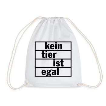 Kein Tier ist egal (Farbe änderbar) - Turnbeutel - Weiß - Vorne