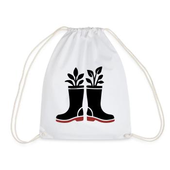 Icône des plantes bottes en caoutchouc - Sac de sport léger - blanc - Devant