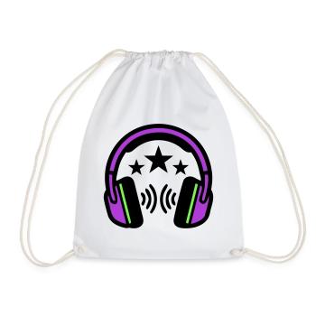 Logo sonore des écouteurs DJ - Sac de sport léger - blanc - Devant