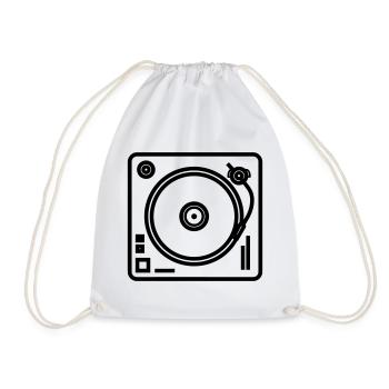 DJ-Plattenspieler - Turnbeutel - Weiß - Vorne