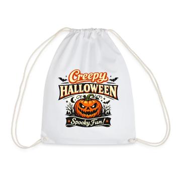 Creepy Halloween Kürbis-Logo - Turnbeutel - Weiß - Vorne