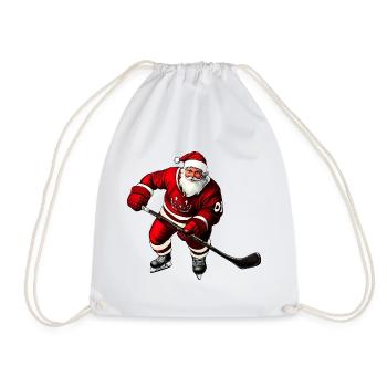 Weihnachten Eishockeyspieler - Turnbeutel - Weiß - Vorne