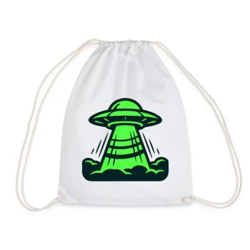 Ufo Start Landung Grafik - Turnbeutel - Weiß - Vorne