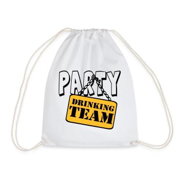 Party Drinking Team , Party Spruch Shirt (25) - Turnbeutel - Weiß - Vorne